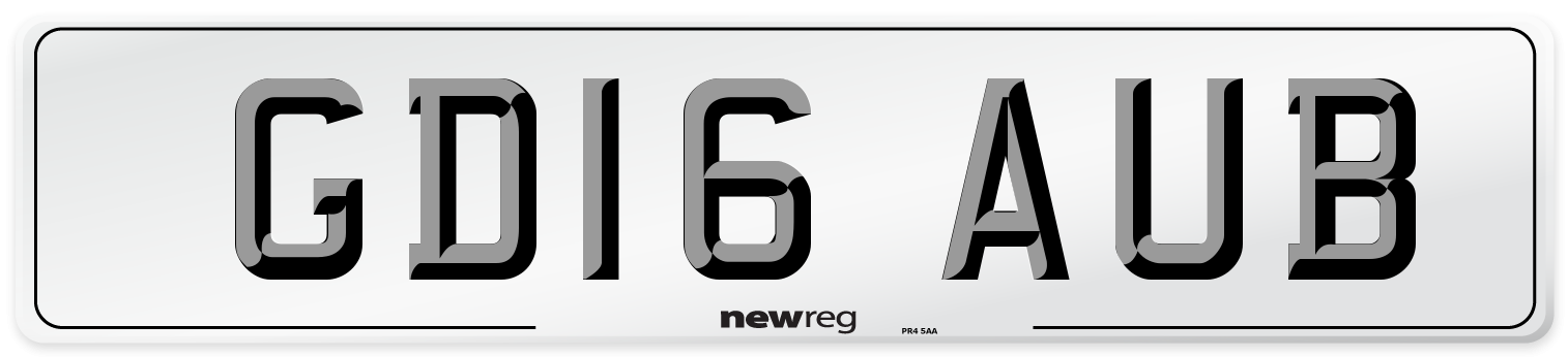 GD16 AUB Number Plate from New Reg